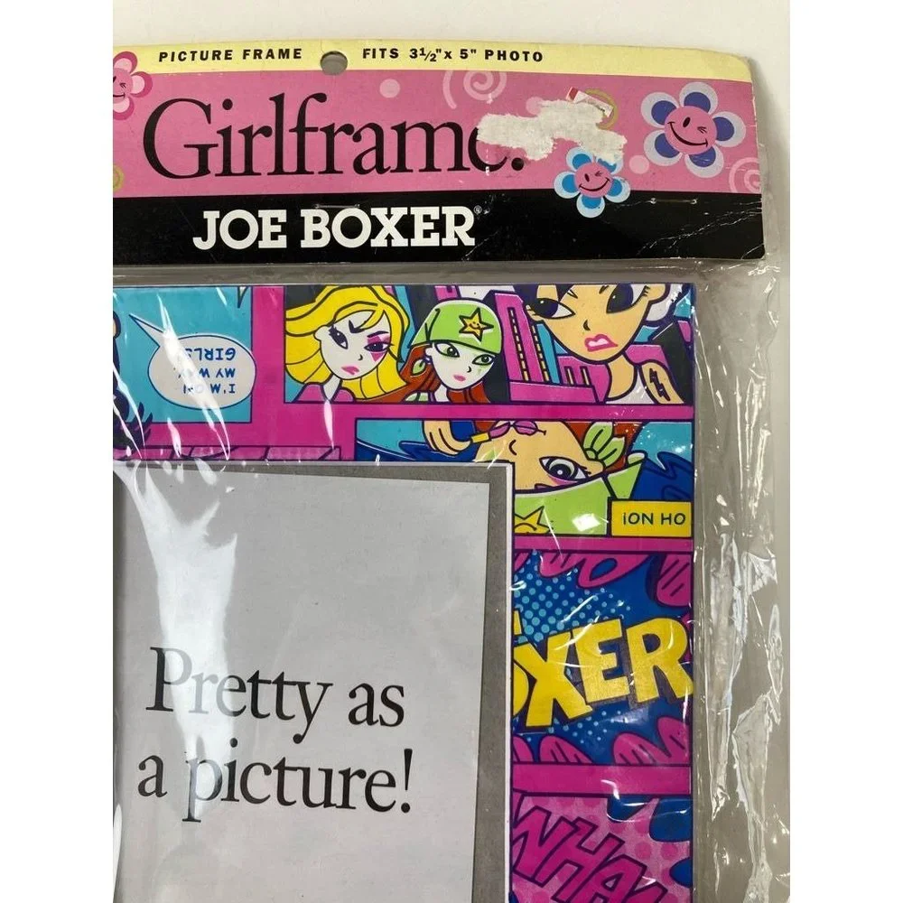 Vintage 2002 Joe Boxer Girlframe Girl Comic Picture Frame Fits 3.5